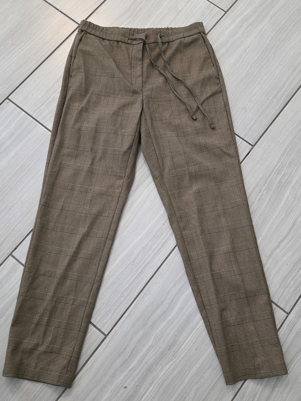J. Jill Brown Glen Plaid Drawstring Chinos